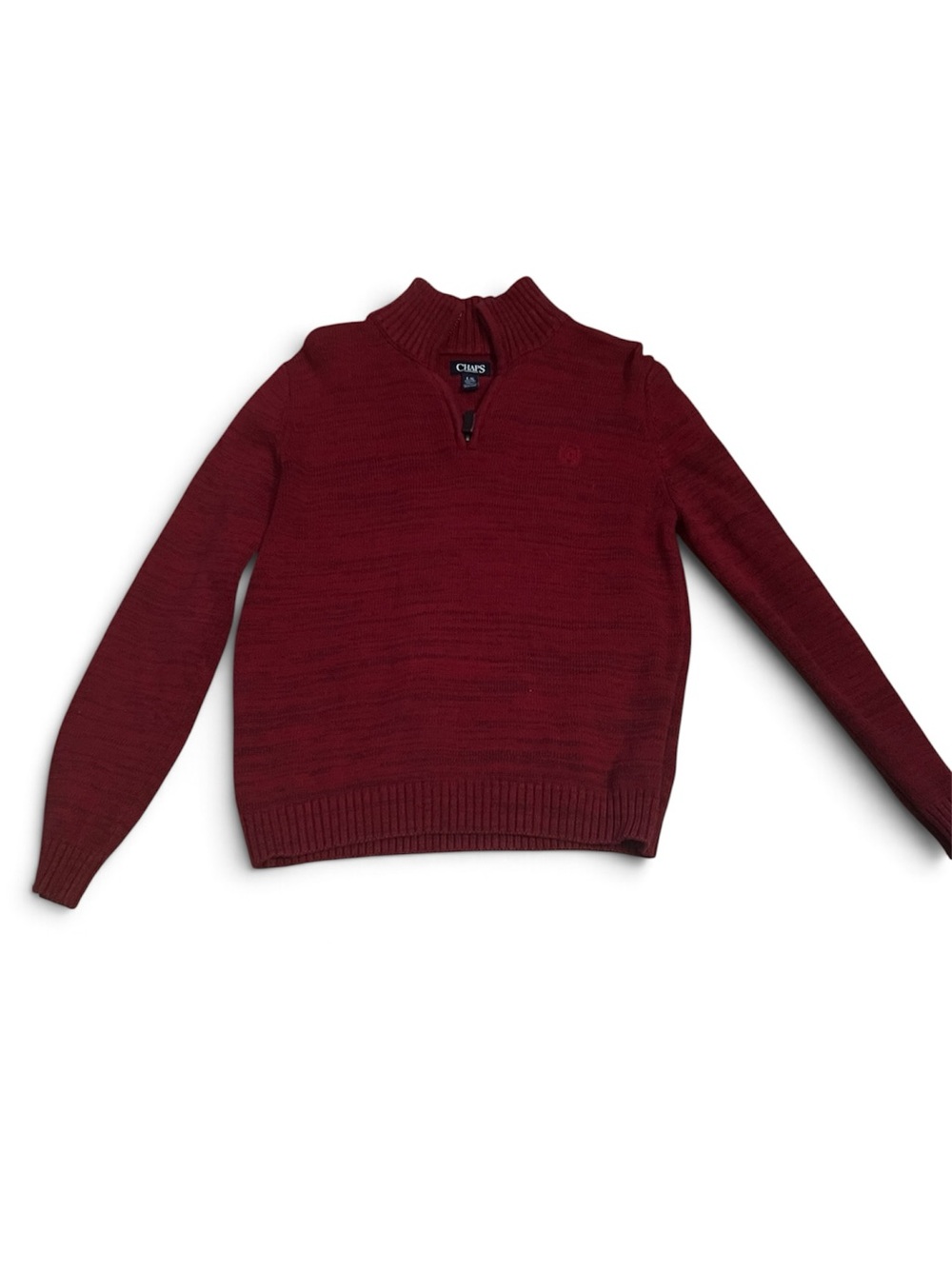 Chaps Boy’s Large Burgundy Quarter-Zip Sweater